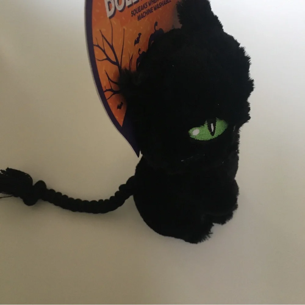 Dog Toy “Dolly Purrton” Black Cat Squeaks Halloween Plush NEW | FuzzYard